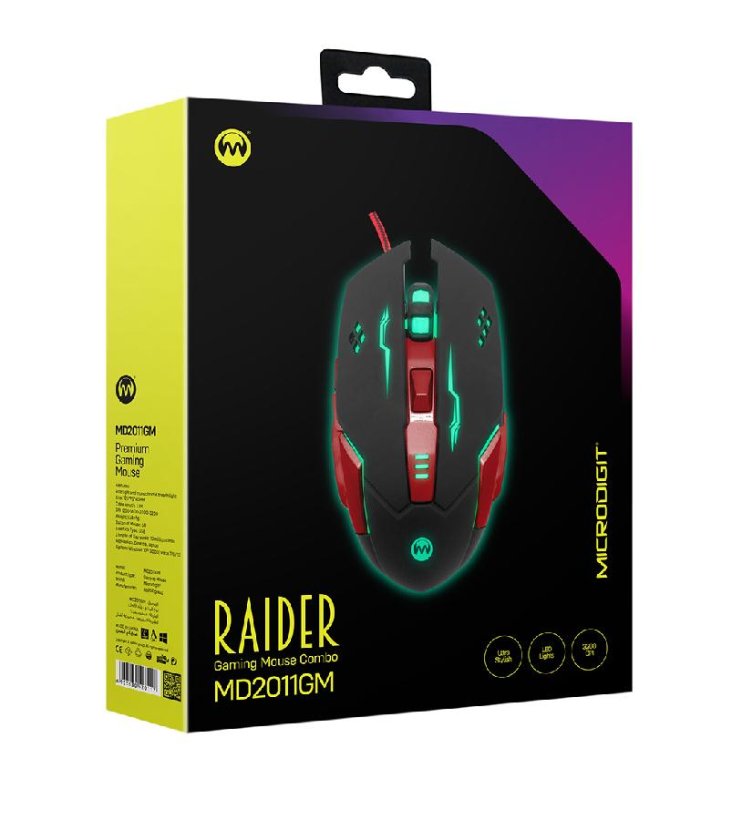 Microdigit RAIDER Wired Gaming Mouse Combo with Mouse Pad- MD2011GM — 3