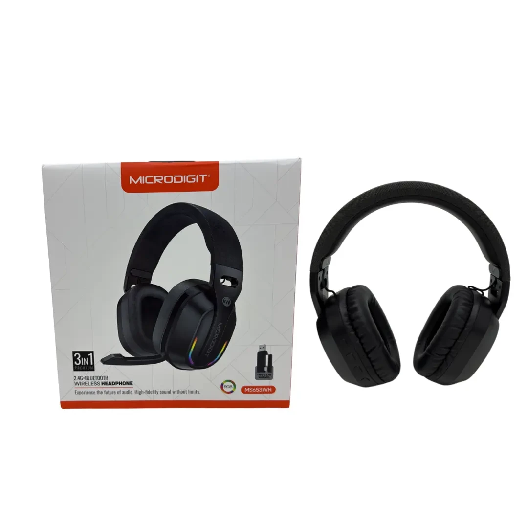 Microdigit RGB Wireless Gaming Headset- MS653WH — 7