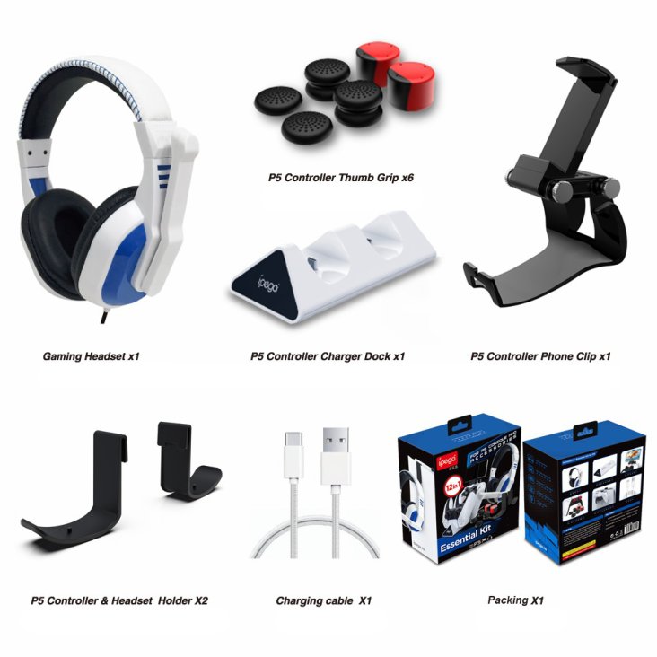 Ipega 12-in-1 Kit for PS5 Headset and Accessories - PG-P5027 — 2