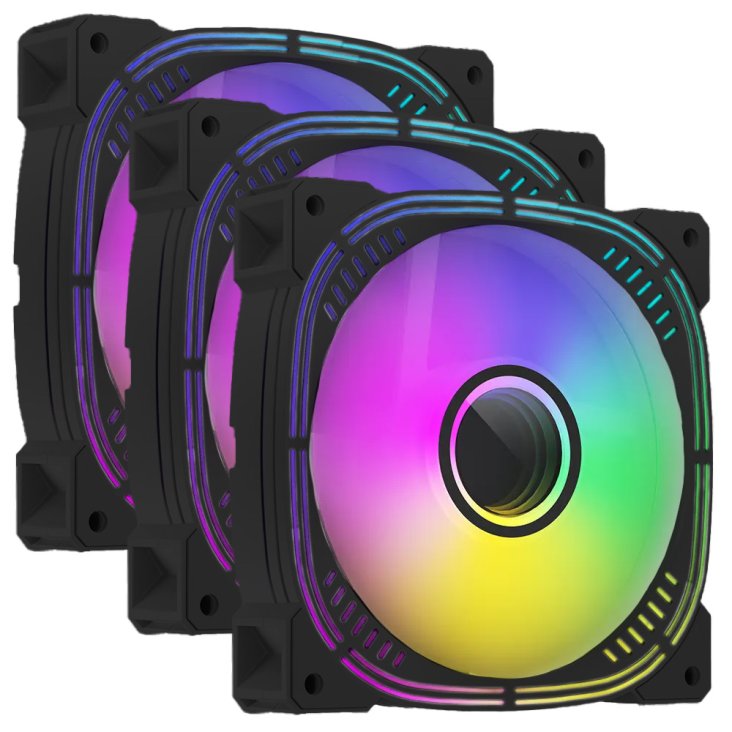Asiahorse Prism 120mm ARGB Case Fan - Triple Pack Black - PRISM 3 BLK
