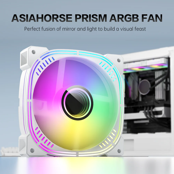 Asiahorse Prism 120mm ARGB Case Fan - Triple Pack Black - PRISM 3 BLK — 2
