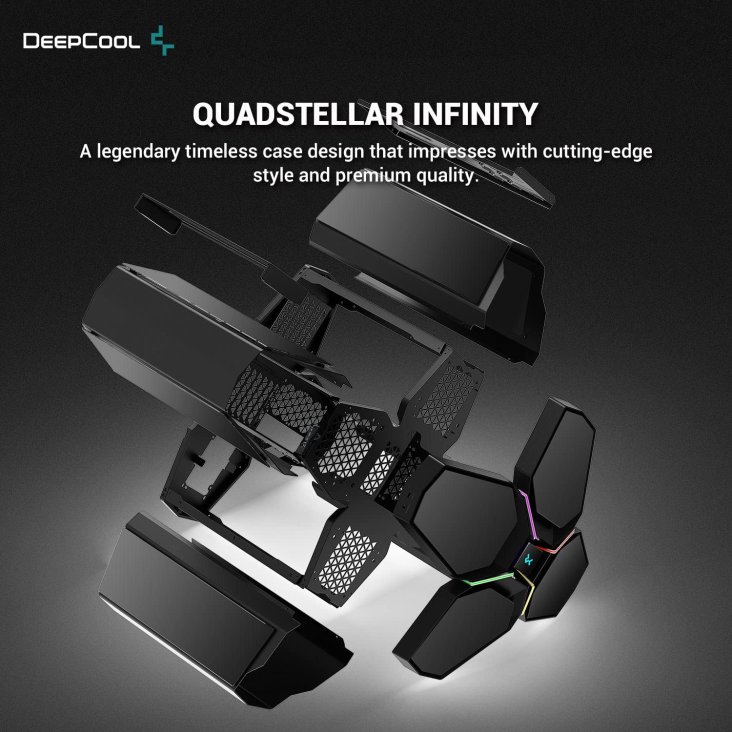 DeepCool QuadStellar Infinity Full Tower EATX ARGB PC Case - Black — 2