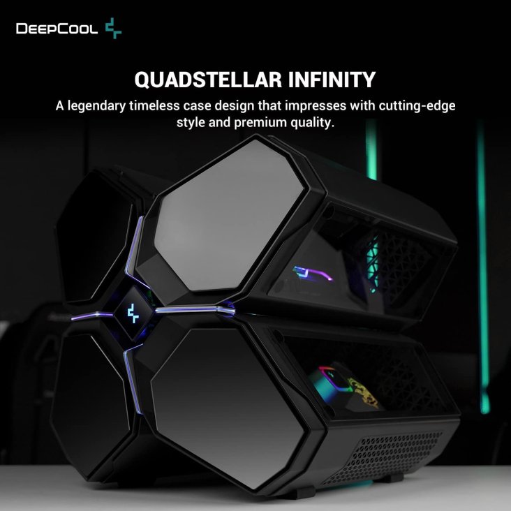 DeepCool QuadStellar Infinity Full Tower EATX ARGB PC Case - Black — 3