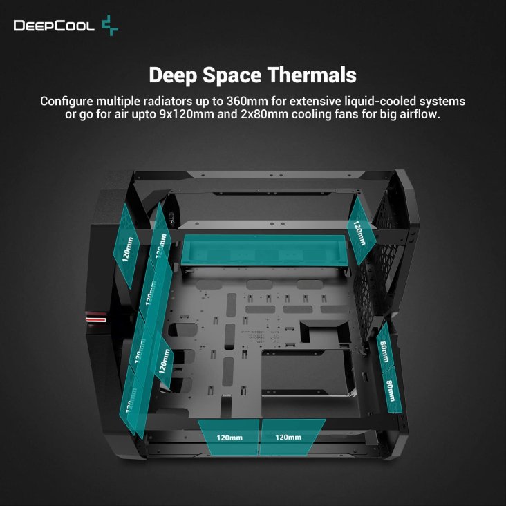 DeepCool QuadStellar Infinity Full Tower EATX ARGB PC Case - Black — 6