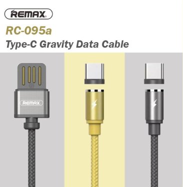 Remax RC-095a Gravity Magnetic USB Type-C Data Cable - Gold - REMAX RC-095a-GOLD — 3