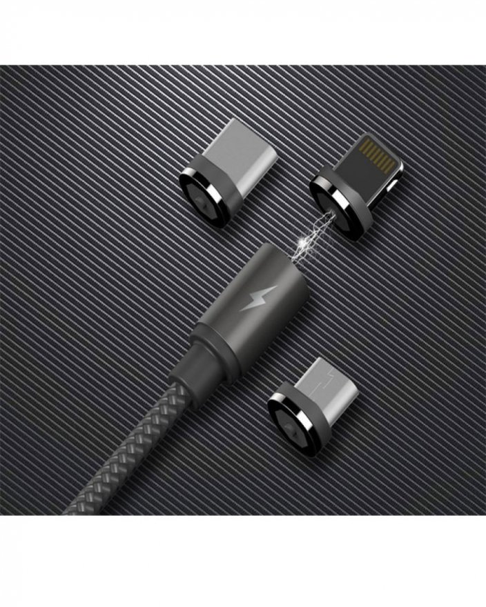 Remax RC-095m/RC-095i Gravity Magnetic USB Type-C Data Cable - Black - REMAX RC-095m-BLACK — 2