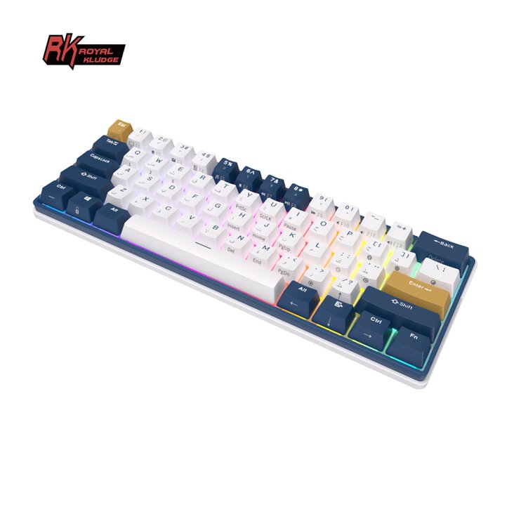 Royal Kludge RK61 Plus Wireless RGB Mechanical Keyboard - Sky Cyan Switch, Eng/Ara, Klein Blue - RK61 PLUS - KL BLU/SKYCYN — 4