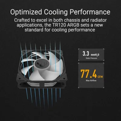 Asus TUF Gaming TR120 120mm ARGB Case Fan - Single Pack Black — 3