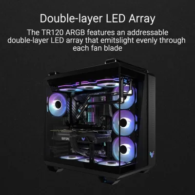 Asus TUF Gaming TR120 120mm ARGB Case Fan - Single Pack Black — 5