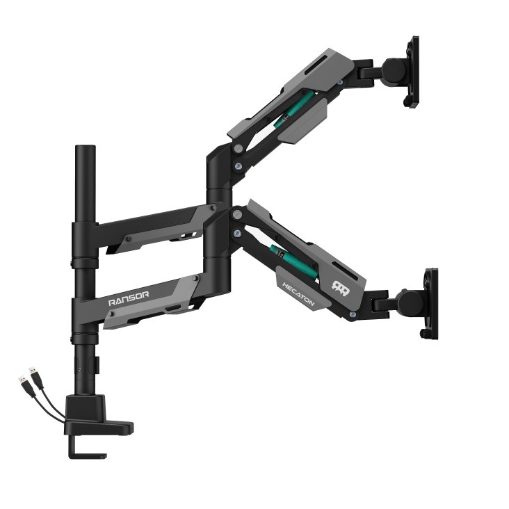 RANSOR® Hecaton Nitro Pro Dual Monitor Arm — 2