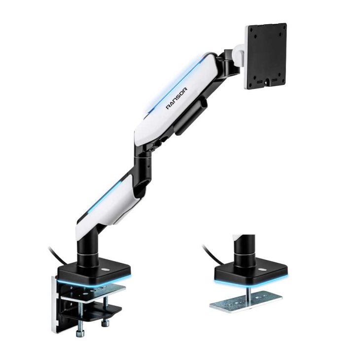 RANSOR® Hecaton V2 Pro RGB Single Monitor Arm - RNSR-ARM-HV21P-01