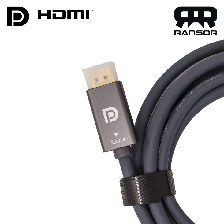 RANSOR® Premium 4K DisplayPort to HDMI Cable 2m/6.5ft - RNSR-CBL-DPHDMI201 — 2