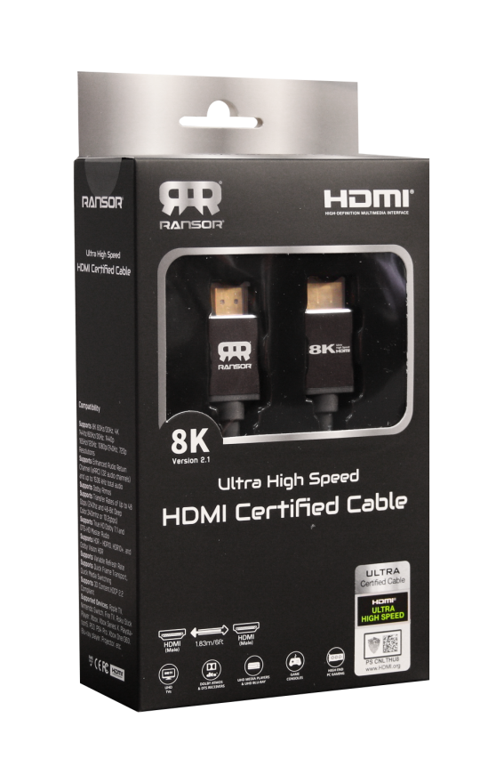 RANSOR® Ultra High Speed 8K HDMI 2.1 Certified Cable- RNSR-CBL-H21183