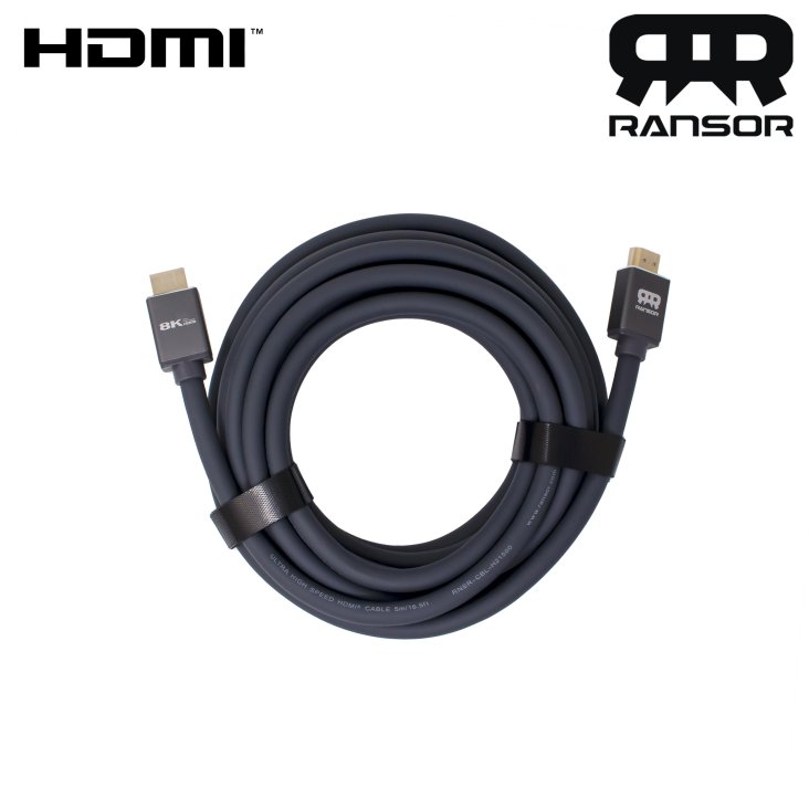 RANSOR® Ultra High Speed 8K HDMI 2.1 Certified Cable 5m/16.5ft - RNSR-CBL-H21500