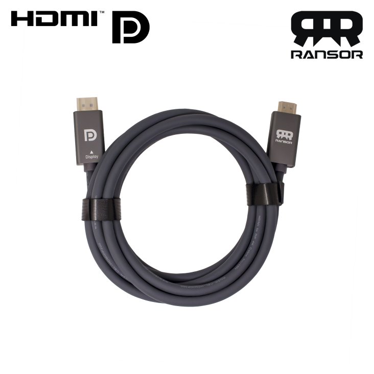 RANSOR® Premium 4K HDMI to DisplayPort Cable 3m/10ft - RNSR-CBL-HDMIDP300