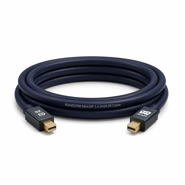 RANSOR® Ultra High Speed 8K Mini DisplayPort v1.4 2m/6.5ft Cable - RNSR-CBL-MDP14201