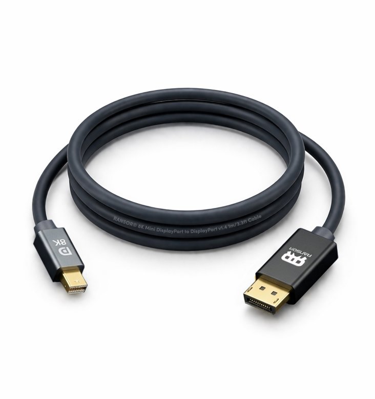 RANSOR® 8K Mini DisplayPort to DisplayPort v1.4 1m/3.3ft Cable - RNSR-CBL-MDPDP14101
