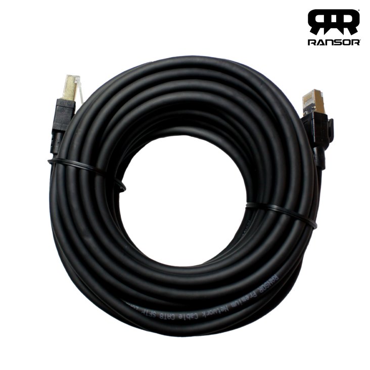 RANSOR® CAT8 10m/33ft Premium Ethernet Cable - Black - RNSR-CBL-NR10MB