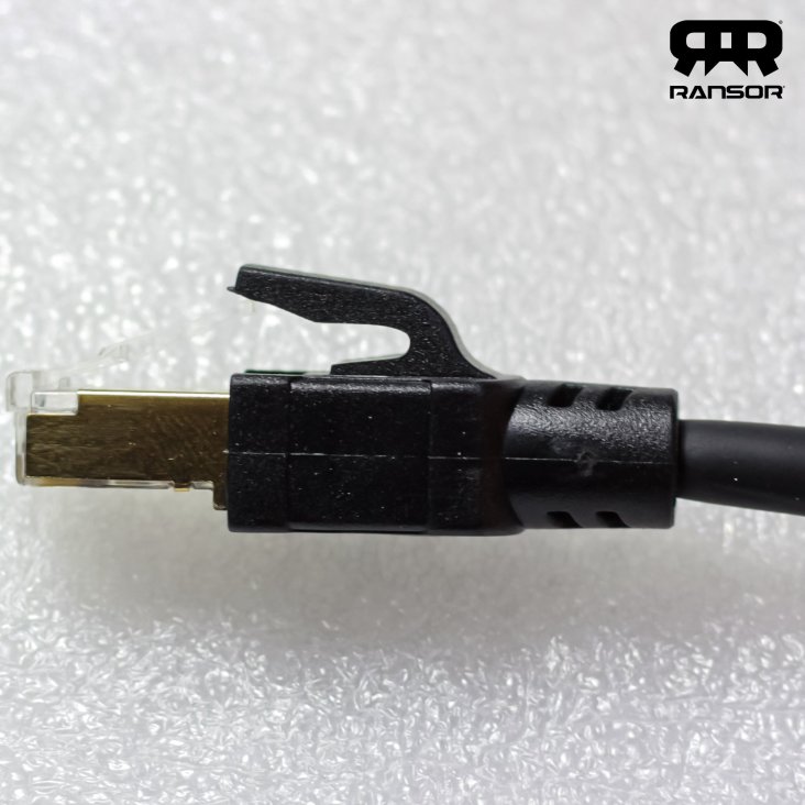 RANSOR® CAT8 30m/100ft Premium Ethernet Cable - Black - RNSR-CBL-NR30MB-02 — 3