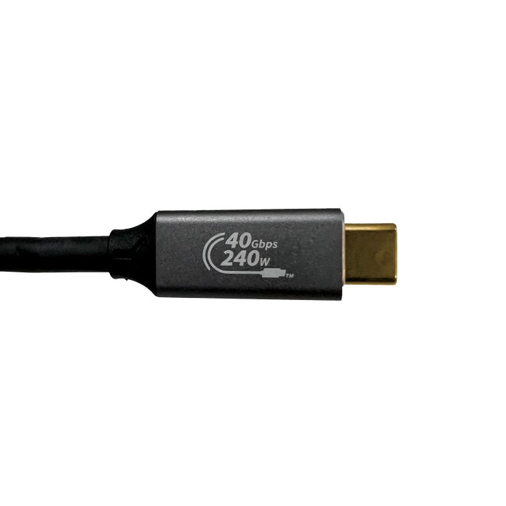 RANSOR® Premium Type C to C 1M/3ft USB4 240W 40Gbps - Black Cable - RNSR-CBL-U4-1M — 2
