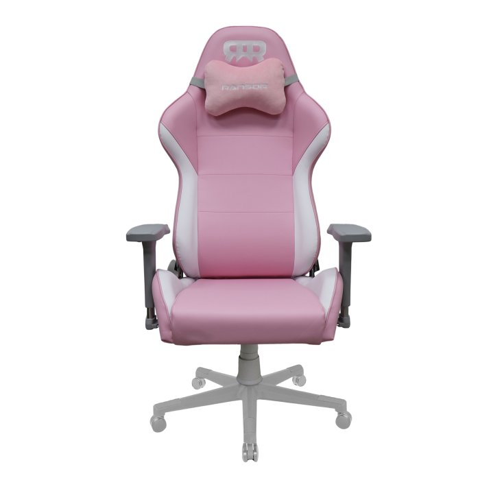 RANSOR® Legend Gaming Chair – Pink & White Leather - RNSR-GC-LGNL3-PW-01