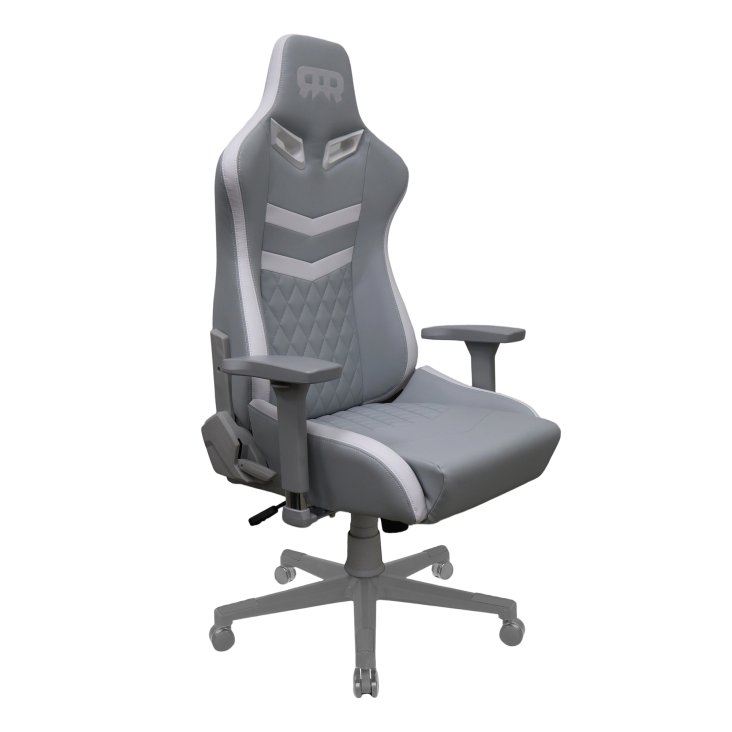 RANSOR® Queen Gaming Chair – Grey & White Leather - RNSR-GC-QENL3-GW-01 — 2