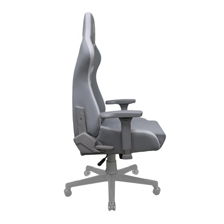 RANSOR® Queen Gaming Chair – Grey & White Leather - RNSR-GC-QENL3-GW-01 — 3