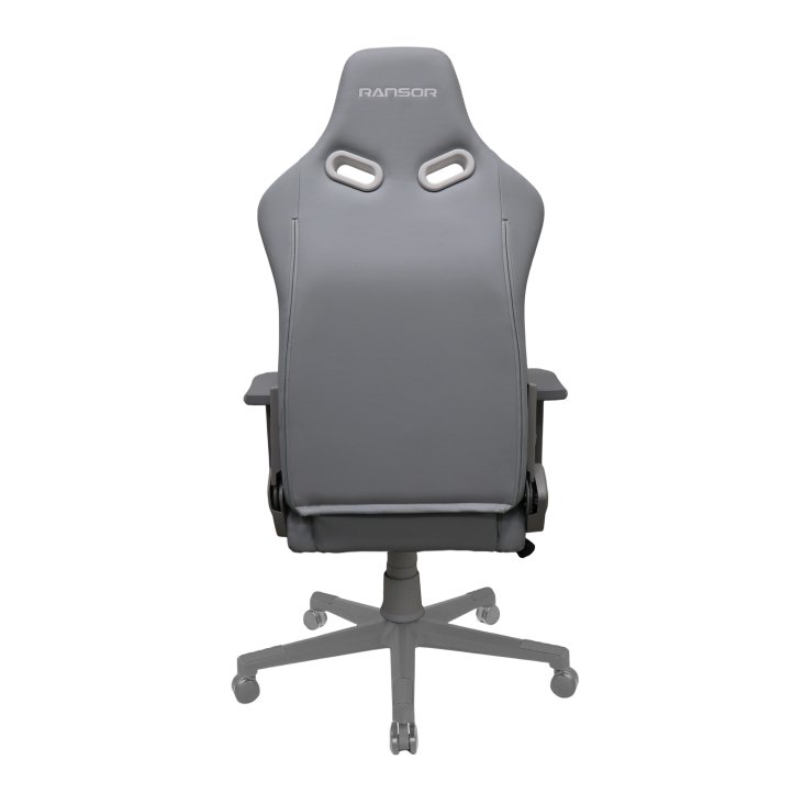 RANSOR® Queen Gaming Chair – Grey & White Leather - RNSR-GC-QENL3-GW-01 — 4