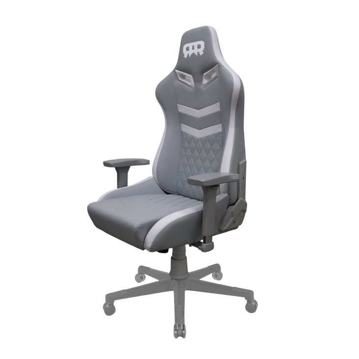RANSOR® Queen Gaming Chair – Grey & White Leather - RNSR-GC-QENL3-GW-01 — 6