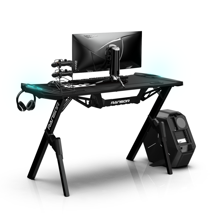 RANSOR® Gaming Arena Desk with RGB Led Lights - RNSR-GD-ARNA-PRO — 3