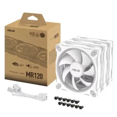 Asus Prime MR120 ARGB Reverse 120mm White Case Fan - Triple Pack - 90DA00L3-B09020 — 8