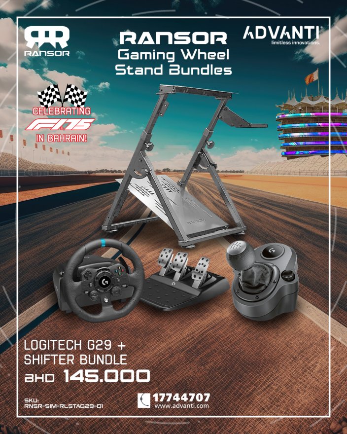 RANSOR® Gaming Wheel Stand Bundle with Logitech G29 & Shifter - RNSR-SIM-RLSTAG29-01