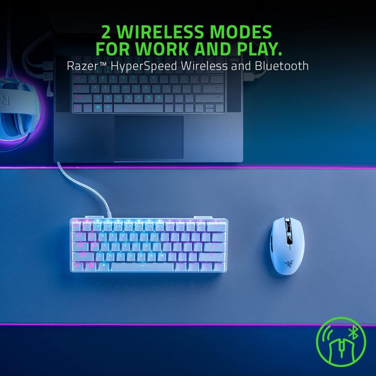 Razer Orochi V2 Mobile Wireless Gaming Mouse- Mercury White — 3