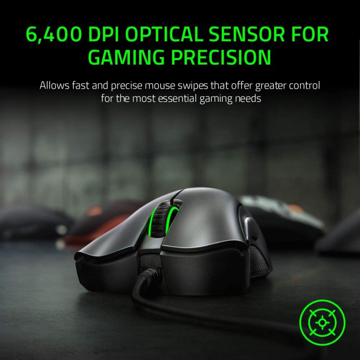 Razer Deathadder Essential 6400 DPI USB Ergonomic Gaming Mouse - Black — 2