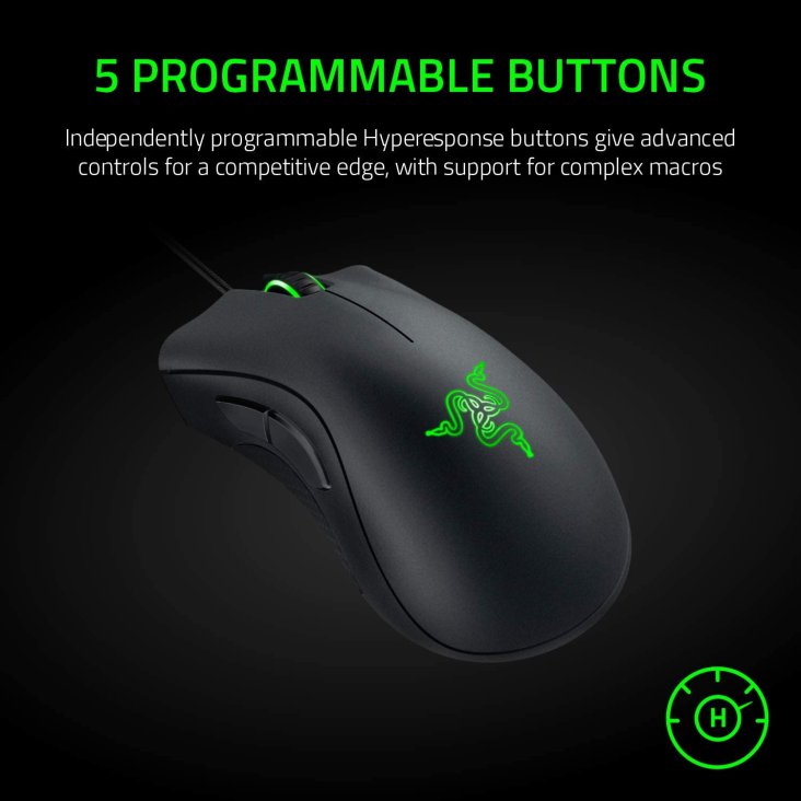 Razer Deathadder Essential 6400 DPI USB Ergonomic Gaming Mouse - Black — 4