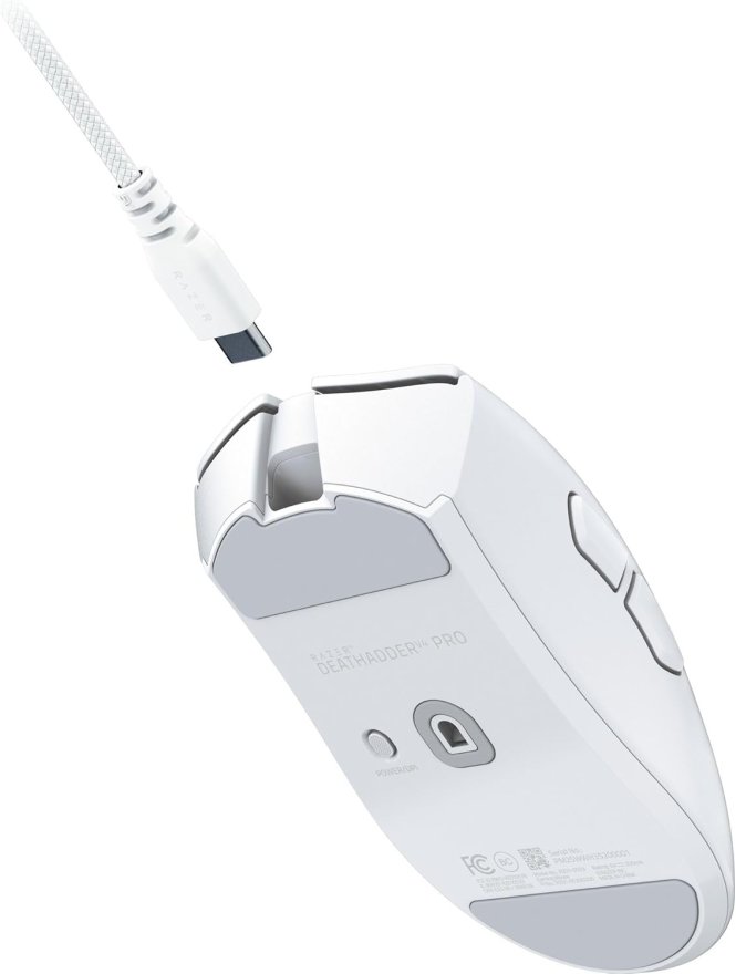 Razer DeathAdder V4 Pro Optical Wireless Gaming Mouse - White - RZ01-05330200-R3G1 — 4