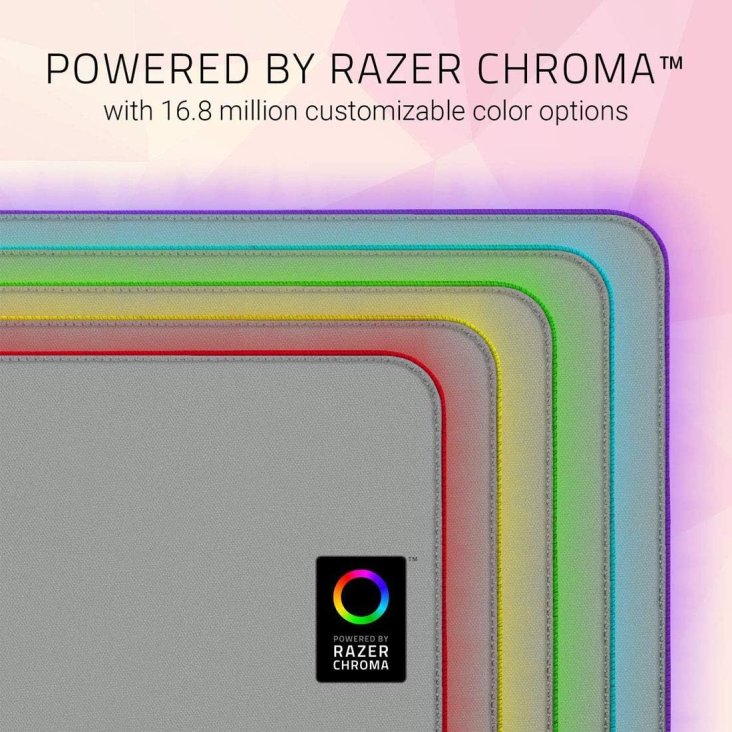 Razer Goliathus Extended Chroma Customizable Chroma RGB Lighting - Soft, Cloth Material - Balanced Control & Speed Gaming Mouse Pad - Quartz Edition - RZ02-02500316-R3M1 — 3
