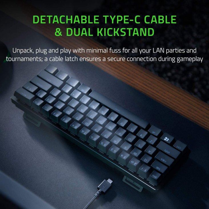 Razer Huntsman Mini Chroma RGB USB-C Optical Gaming Keyboard - Red Switches, Black — 4