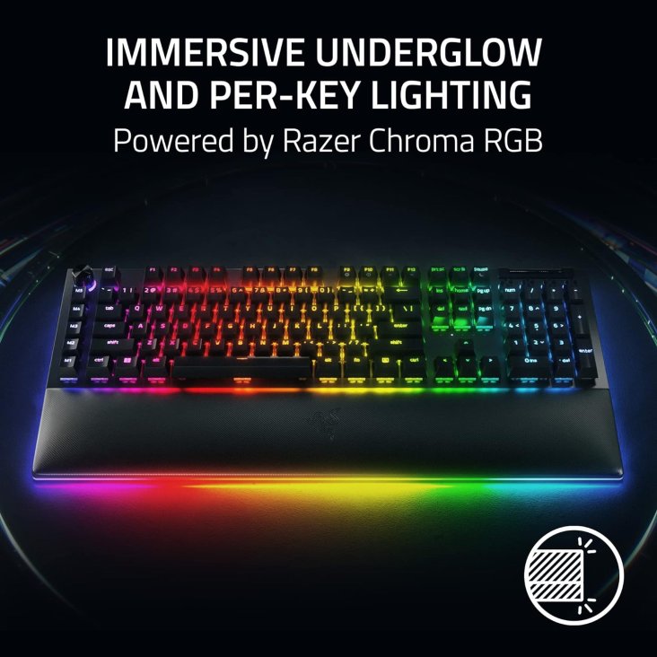 Razer BlackWidow V4 Pro USB-C Chroma RGB Mechanical Gaming Keyboard - Green Switches — 3
