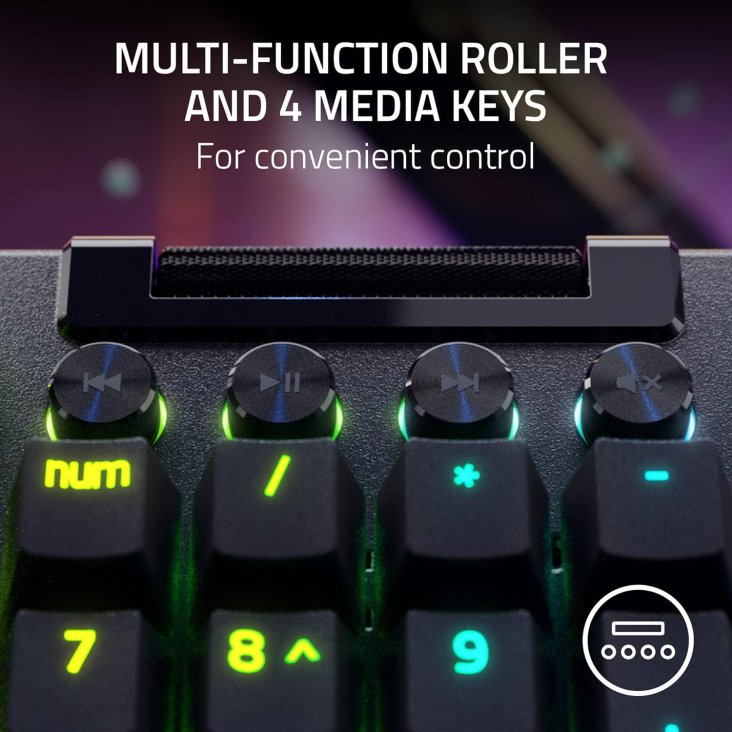Razer BlackWidow V4 Pro USB-C Chroma RGB Mechanical Gaming Keyboard - Green Switches — 7