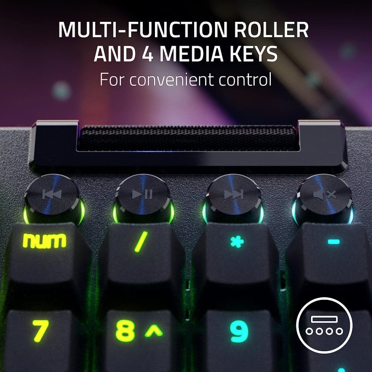 Razer BlackWidow V4 Pro USB-C Chroma RGB Mechanical Gaming Keyboard - Yellow Switches — 7