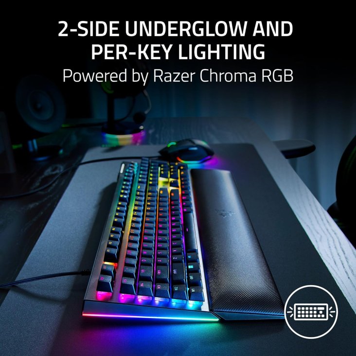 Razer BlackWidow V4 USB-C RGB Mechanical Gaming Keyboard - Yellow Switches, Eng (US Layout) — 3