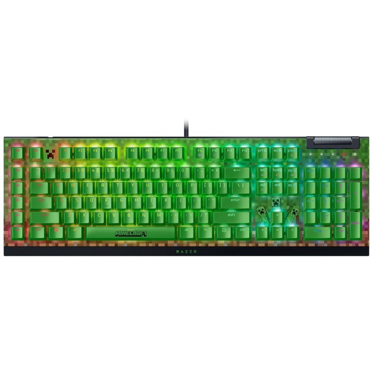 Razer Blackwidow V4 X Minecraft Edition Wired RGB Mechanical Gaming Keyboard - Green Switches, Eng (US Layout)