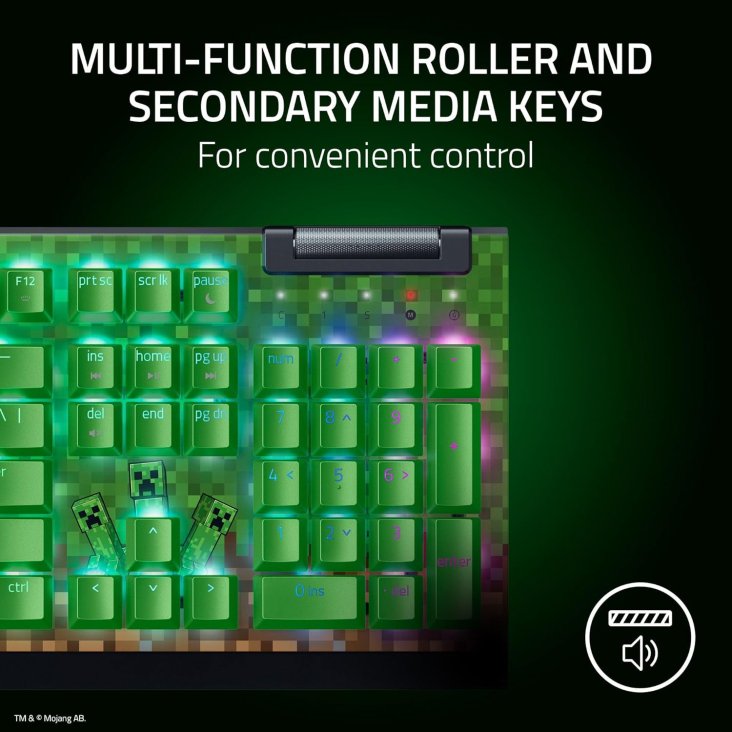 Razer Blackwidow V4 X Minecraft Edition Wired RGB Mechanical Gaming Keyboard - Green Switches, Eng (US Layout) — 4