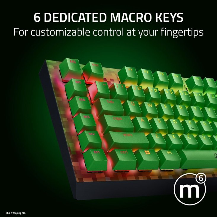 Razer Blackwidow V4 X Minecraft Edition Wired RGB Mechanical Gaming Keyboard - Green Switches, Eng (US Layout) — 5