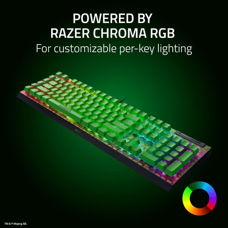 Razer Blackwidow V4 X Minecraft Edition Wired RGB Mechanical Gaming Keyboard - Green Switches, Eng (US Layout) — 6