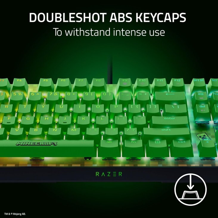 Razer Blackwidow V4 X Minecraft Edition Wired RGB Mechanical Gaming Keyboard - Green Switches, Eng (US Layout) — 7