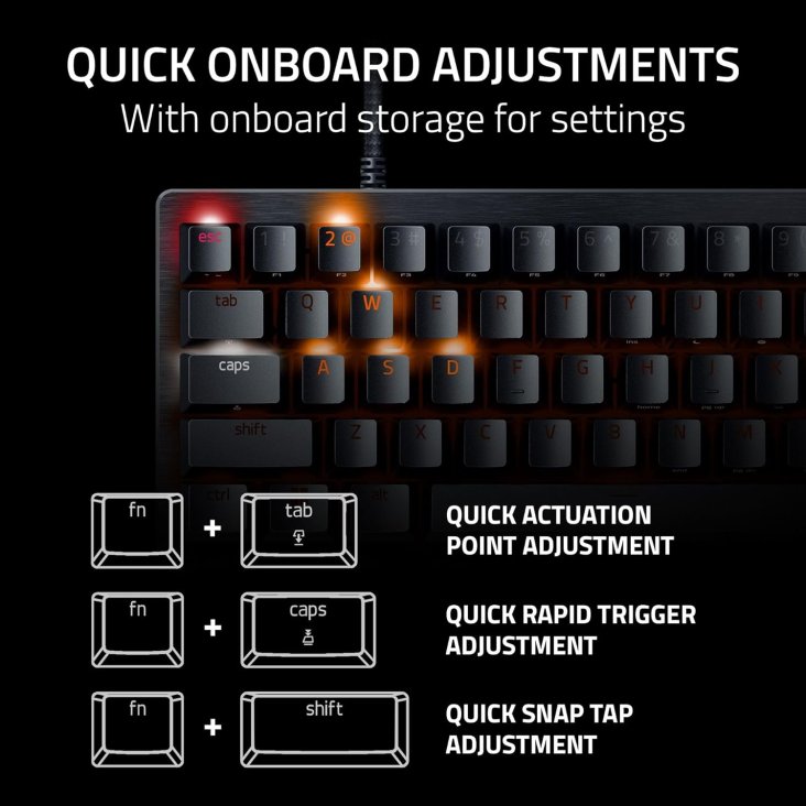 Razer Huntsman V3 Pro Mini 60% Chroma RGB USB-C Gaming Keyboard - Analog-Optical Switches, Black — 5