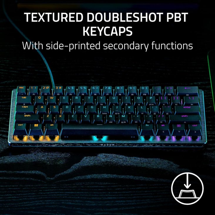 Razer Huntsman V3 Pro Mini 60% Chroma RGB USB-C Gaming Keyboard - Analog-Optical Switches, Black — 6