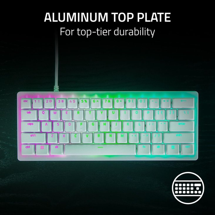 Razer Huntsman V3 Pro Mini 60% Chroma RGB USB-C Gaming Keyboard - Analog-Optical Switches, White — 9